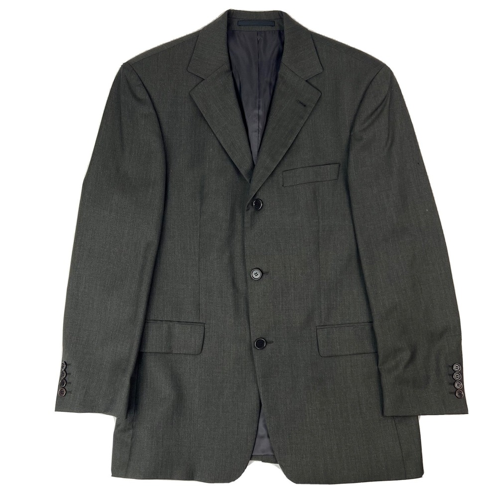 Hugo Boss Angelico Parma Greenish Gray Wool 3 Button 1 Vent‎ Blazer Mens 46R